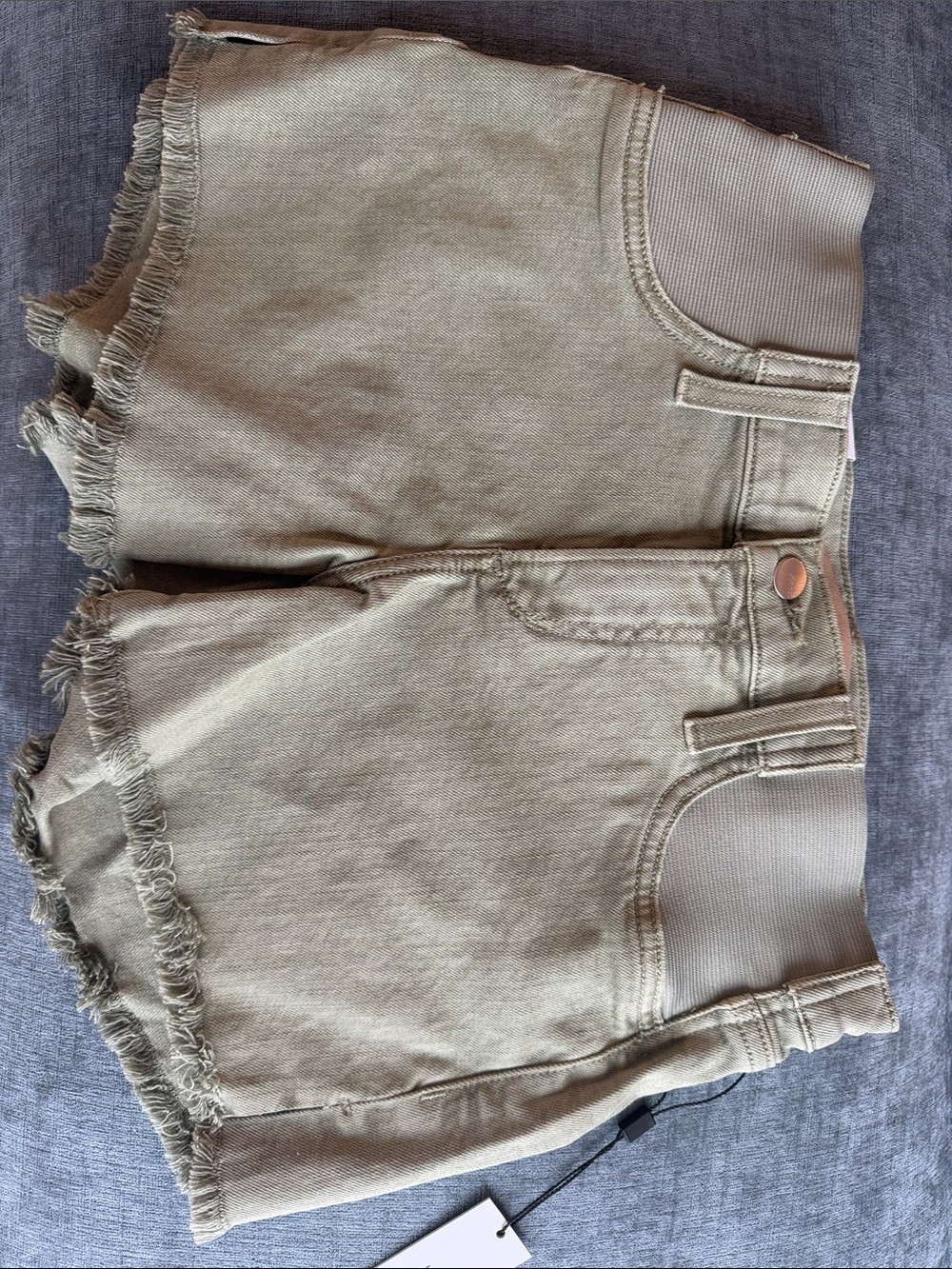 Joe's Jeans Olive Green Frayed Hem Denim Shorts